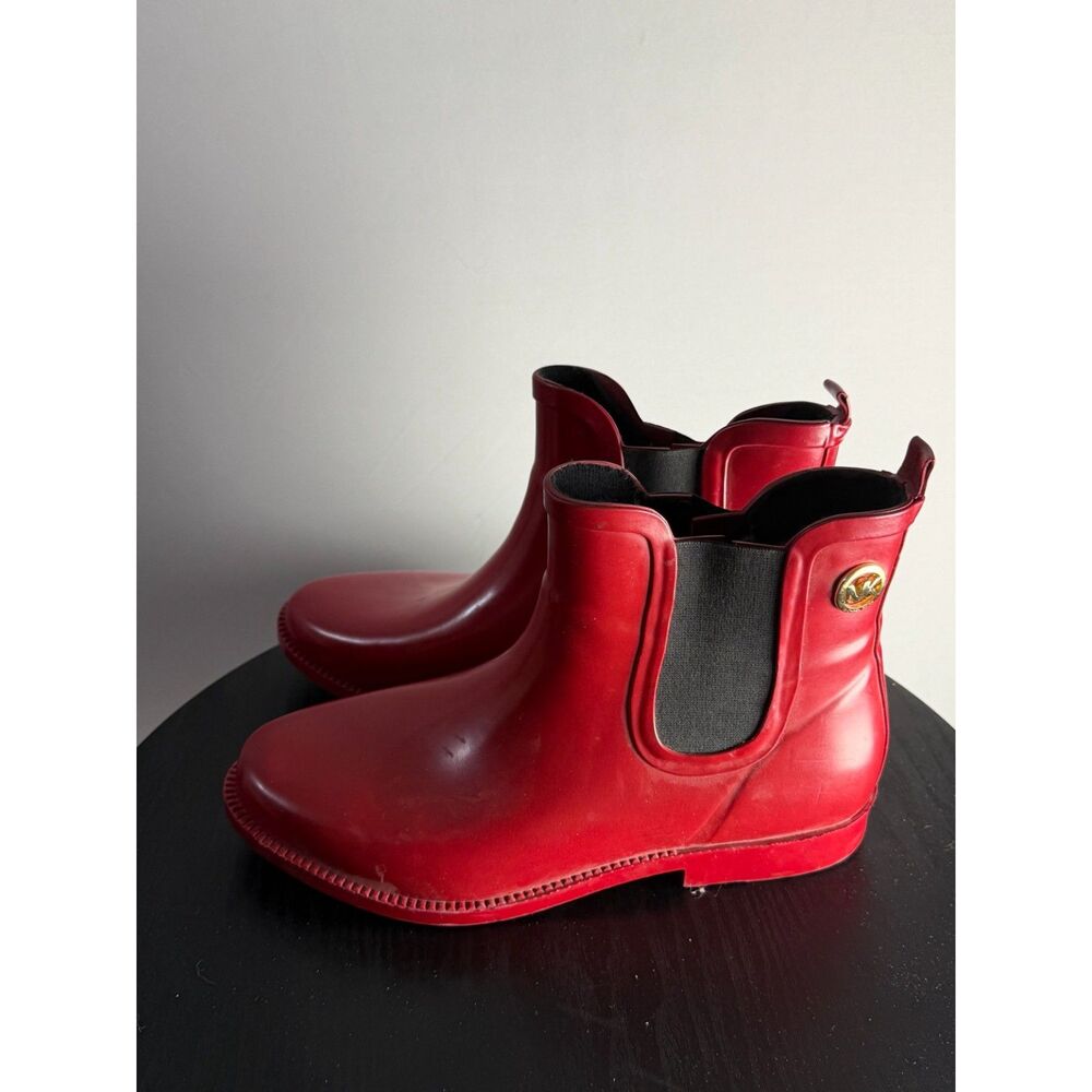 MICHAEL Michael Kors Charm Gore Women’s 8 Red Burgundy Chelsea Rain Boots
